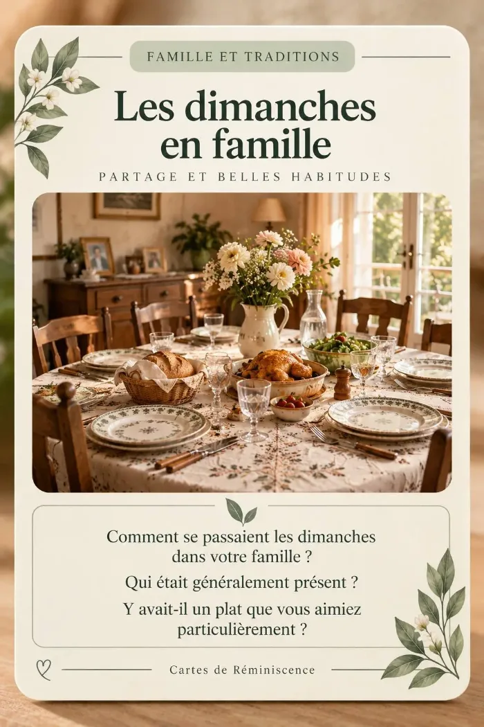 Fiche : Les dimanches en famille