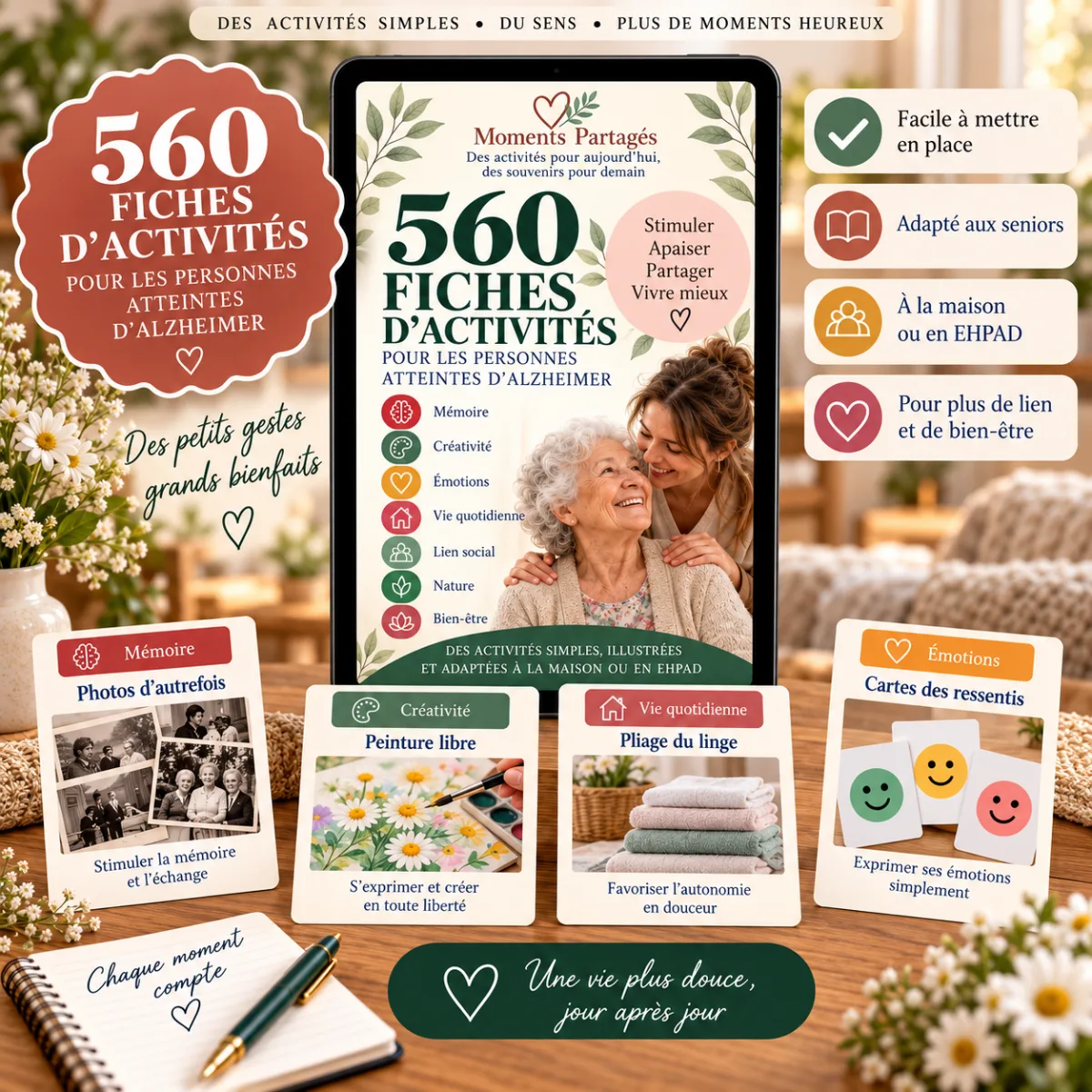 Moments Partagés : 560 fiches d'activités sur tablette et cartes d'activités imprimées